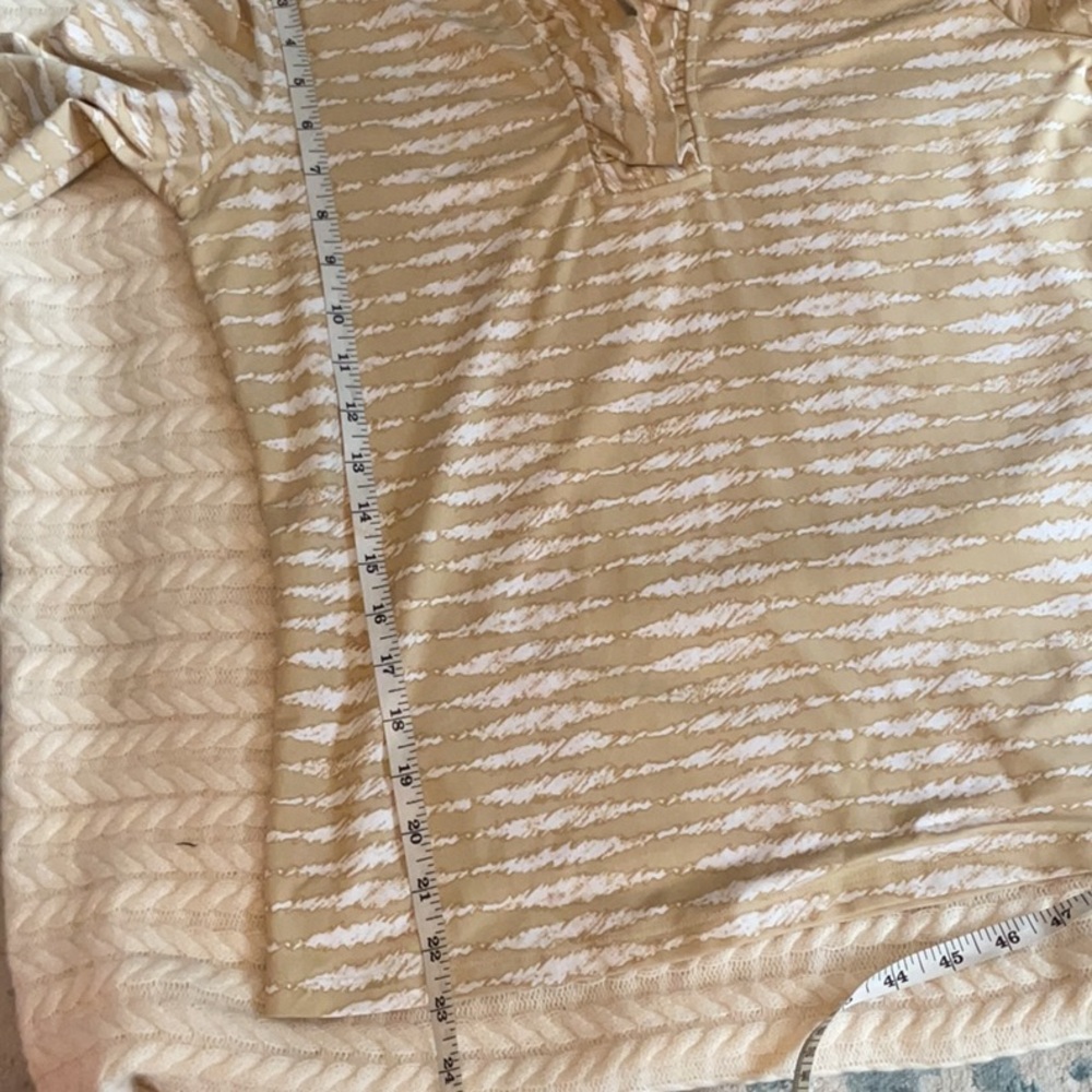 J. McLaughlin Beige and White Ruffle Collar Top - Picture 8 of 9